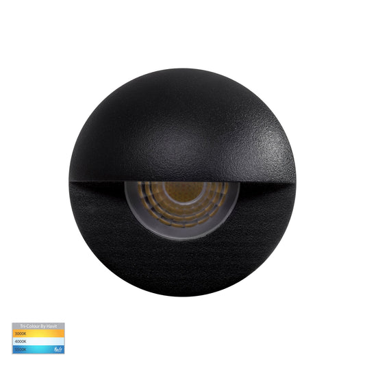 Mini Recessed Step Light with Eyelid Black 