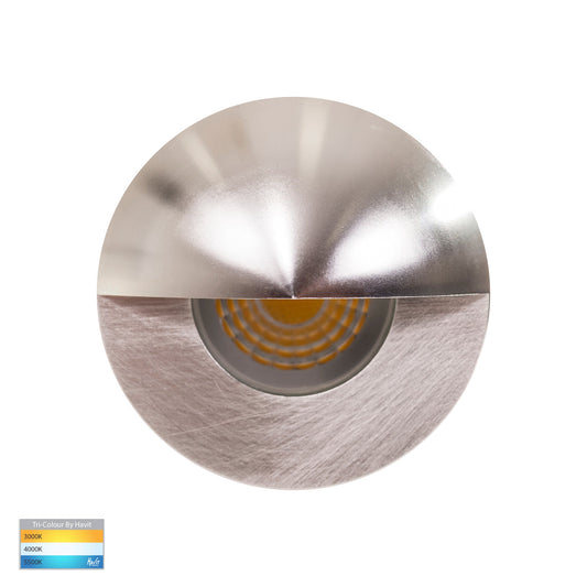 Mini Recessed Step Light with Eyelid Silver Aluminium