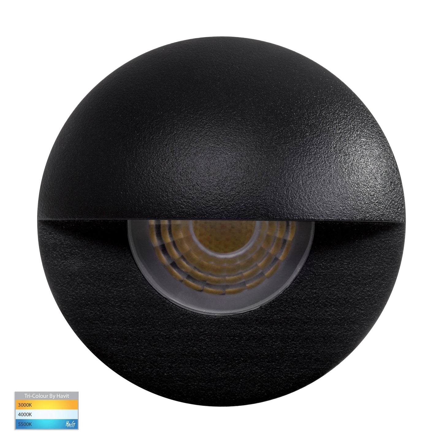 Mini Recessed Step Light with Eyelid Black 