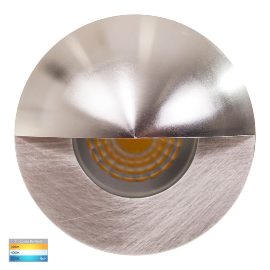 Mini Recessed Step Light with Eyelid Silver Aluminium