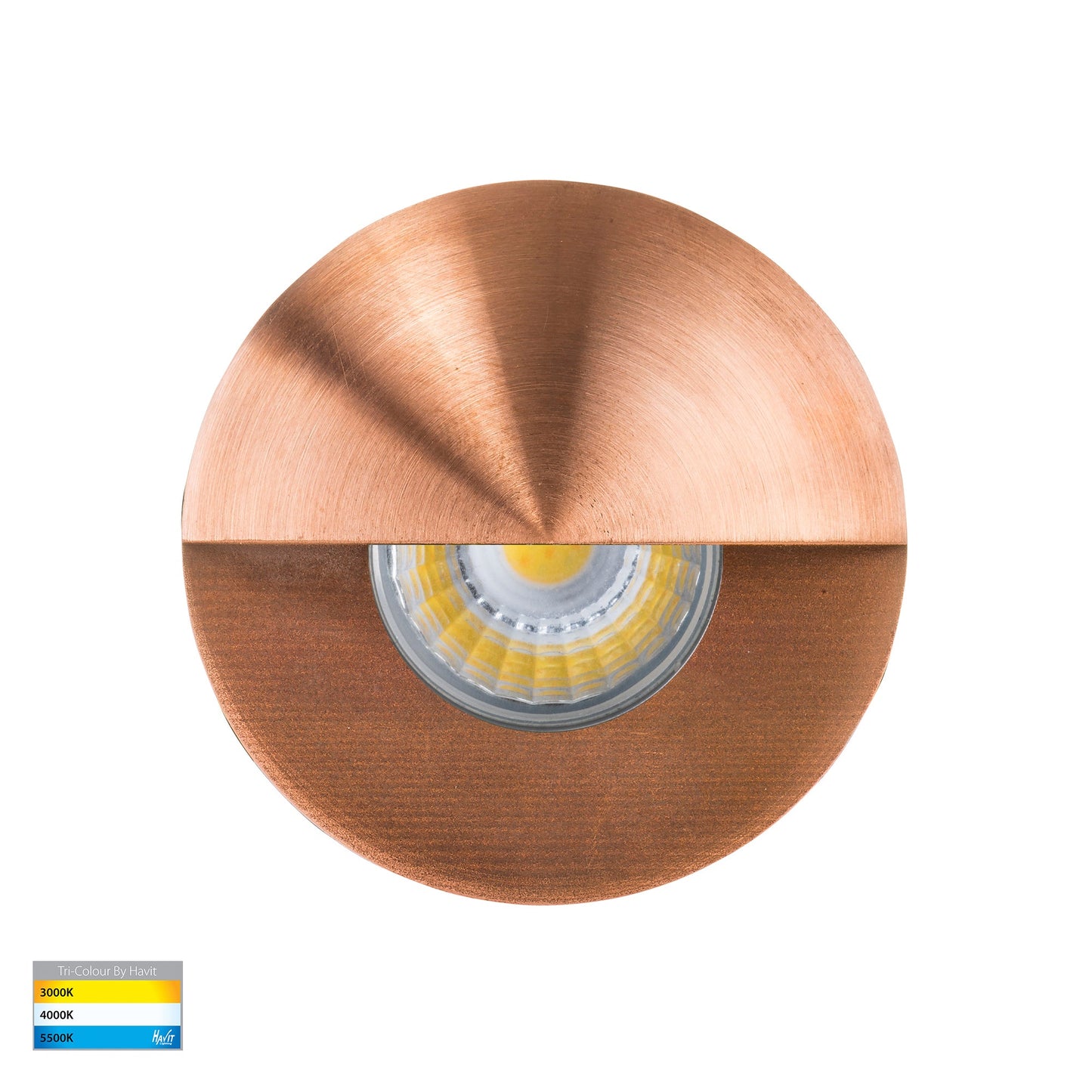 Mini Recessed Step Light with Eyelid Copper Face