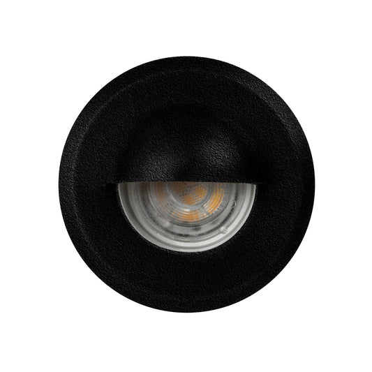 Mini Recessed Step Light with Eyelid 316 Stainless Steel Black - Two Colour
