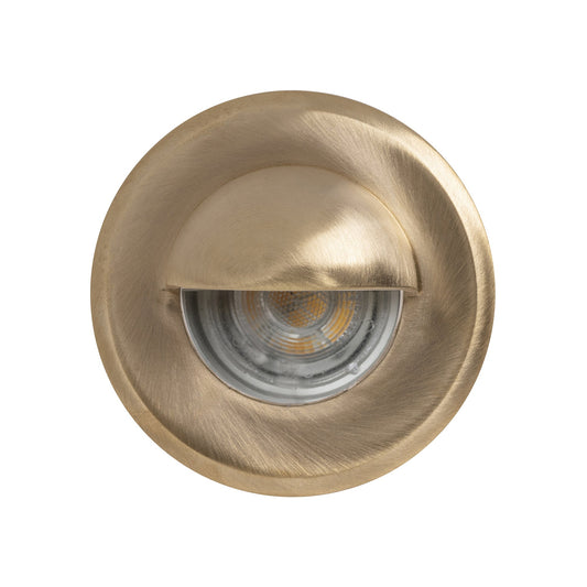 Mini Recessed Step Light with Eyelid Brass - Two Colour