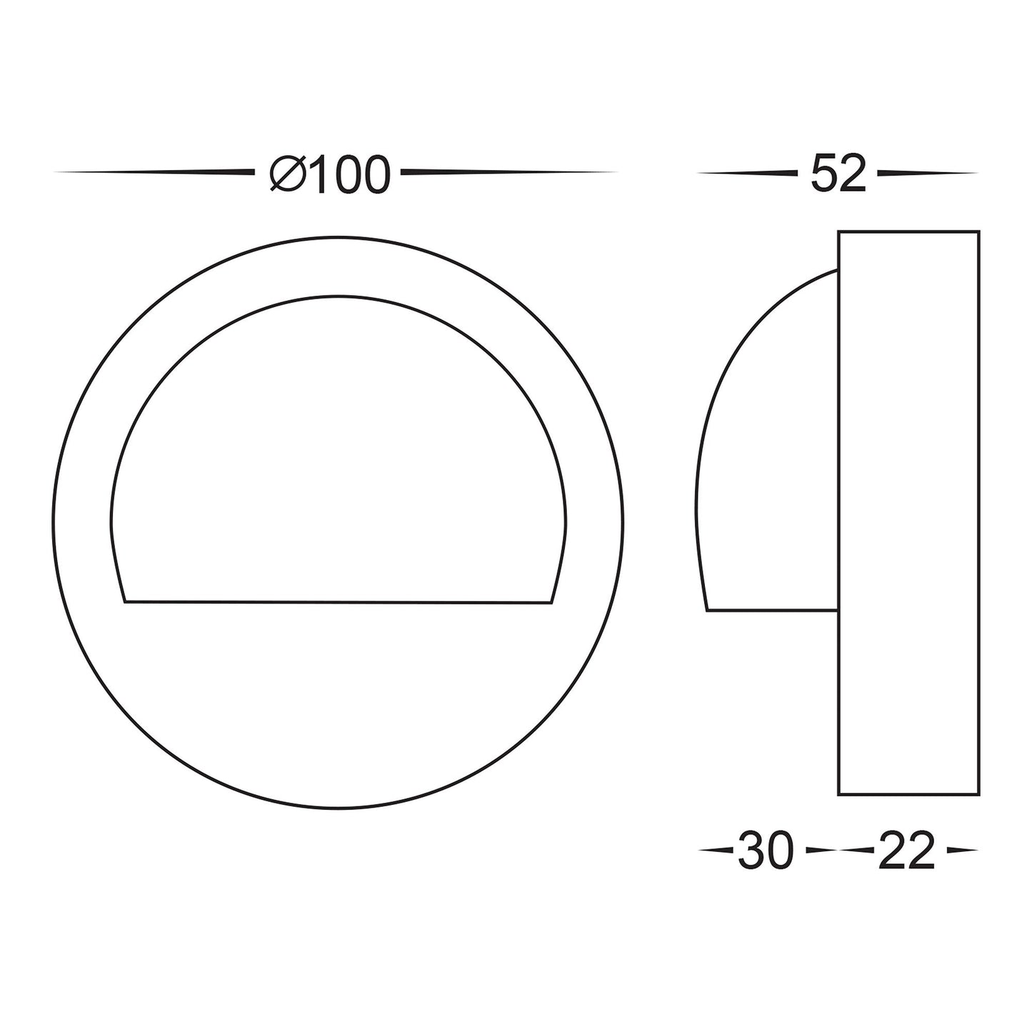 Surface Mounted Step Light With Eyelid 316 Stainless Steel