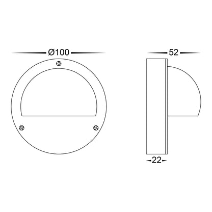 Surface Mounted Step Light with Eyelid Brass