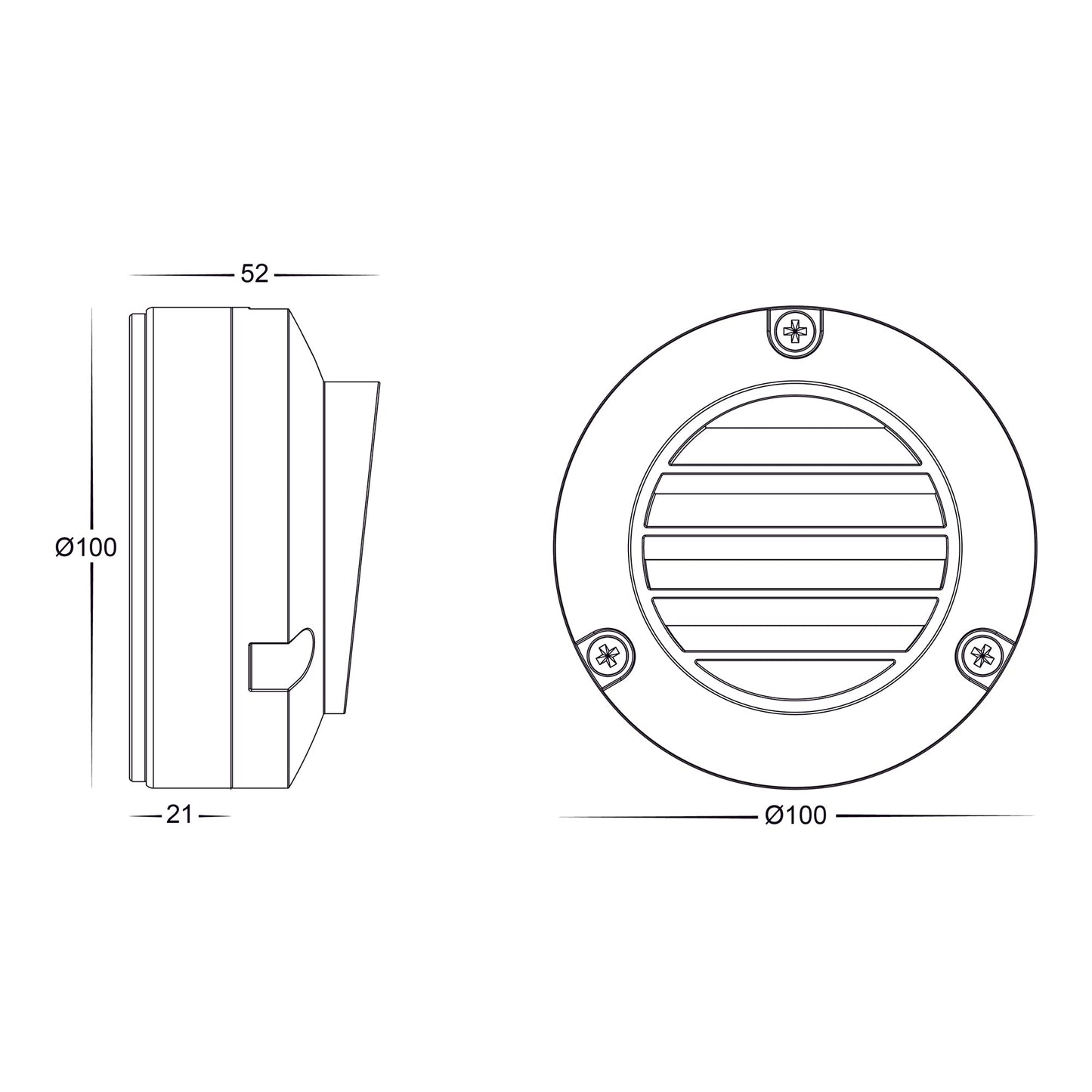Surface Mounted Step Light With Grill 316 Stainless Steel