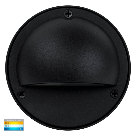 Surface Mounted Step Light With Eyelid Black