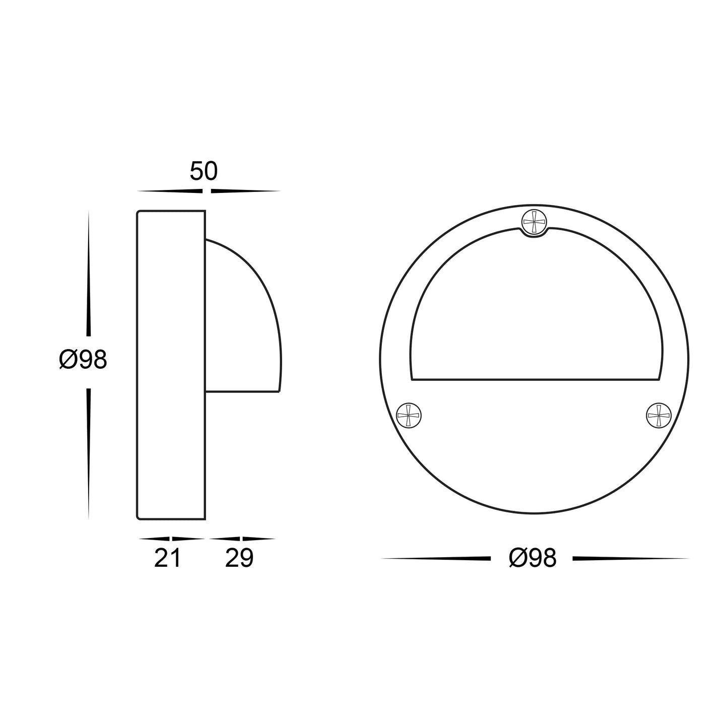 Surface Mounted Step Light with Eyelid White