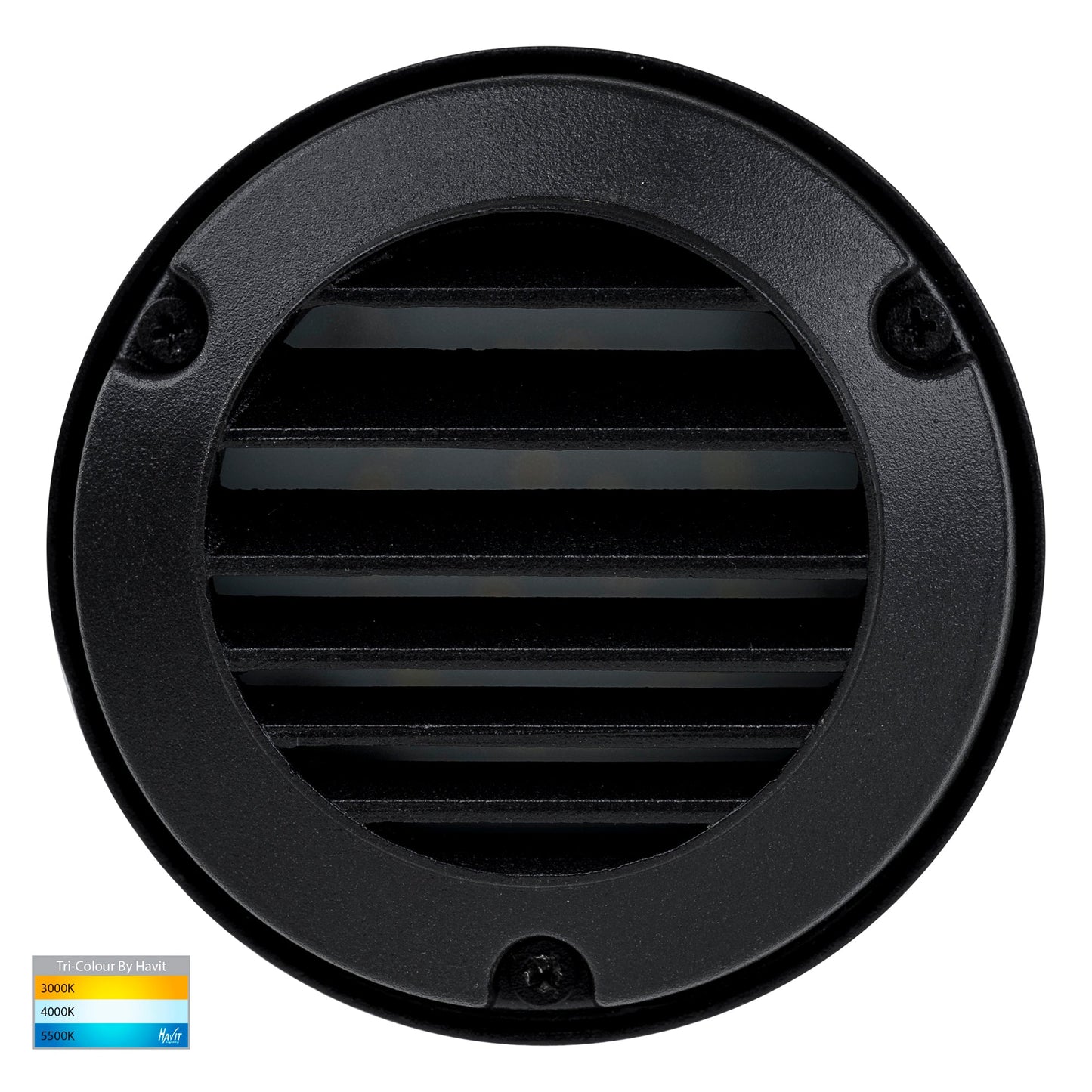 Surface Mounted Step Light With Grill Black