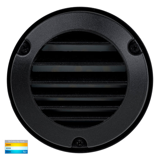 Surface Mounted Step Light With Grill Black