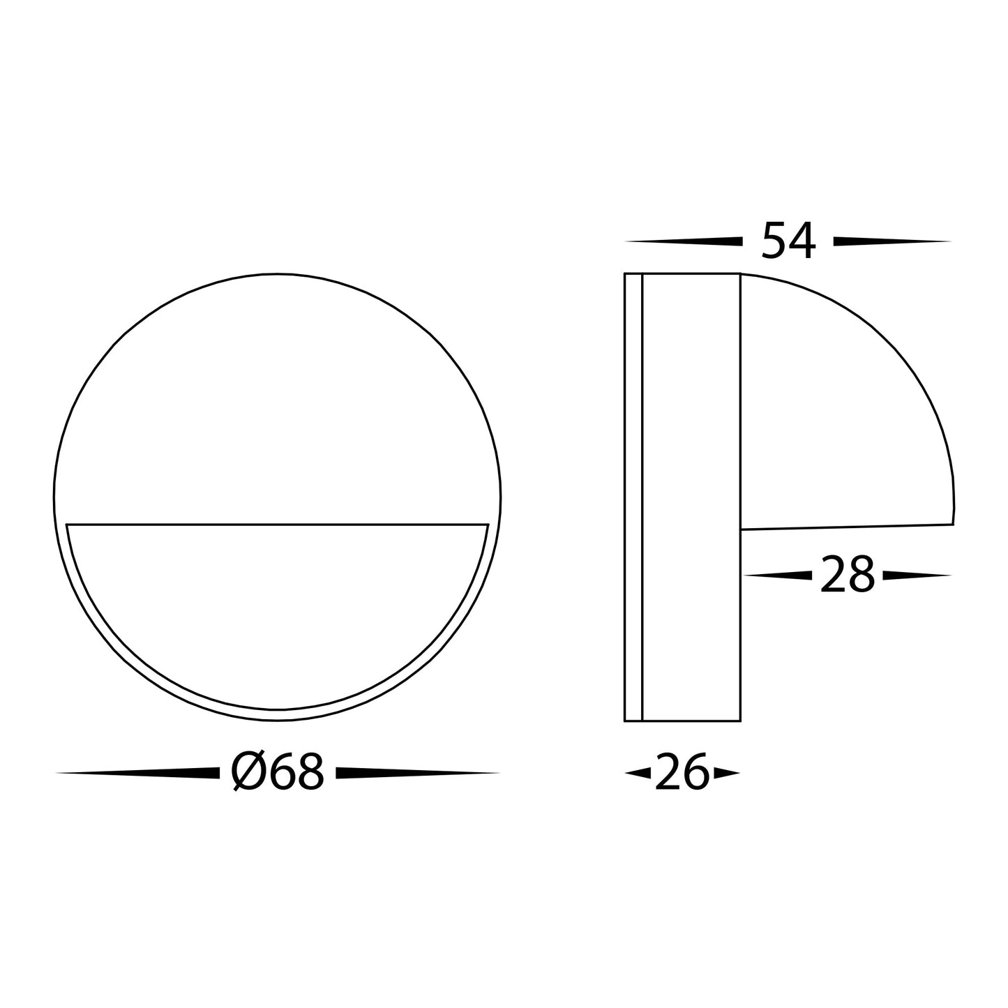 Surface Mounted Step Light with Eyelid White