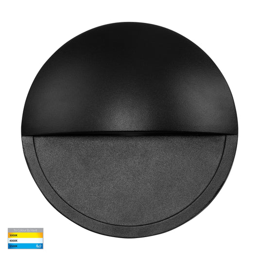 Surface Mounted Step Light with Eyelid Black