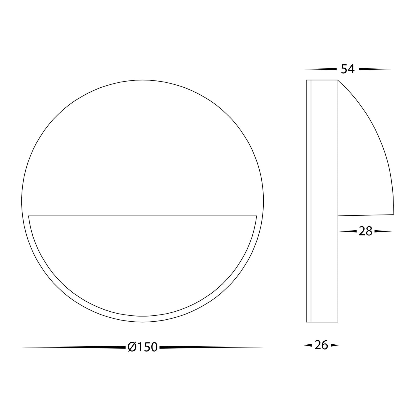 Surface Mounted Step Light with Eyelid Black 