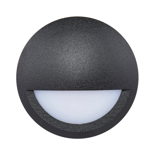 Surface Mounted Step Light With Eyelid Black 