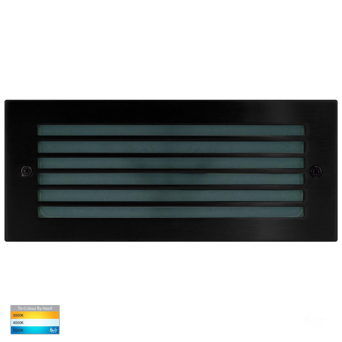 Recessed Brick Light With Black Grill Cover