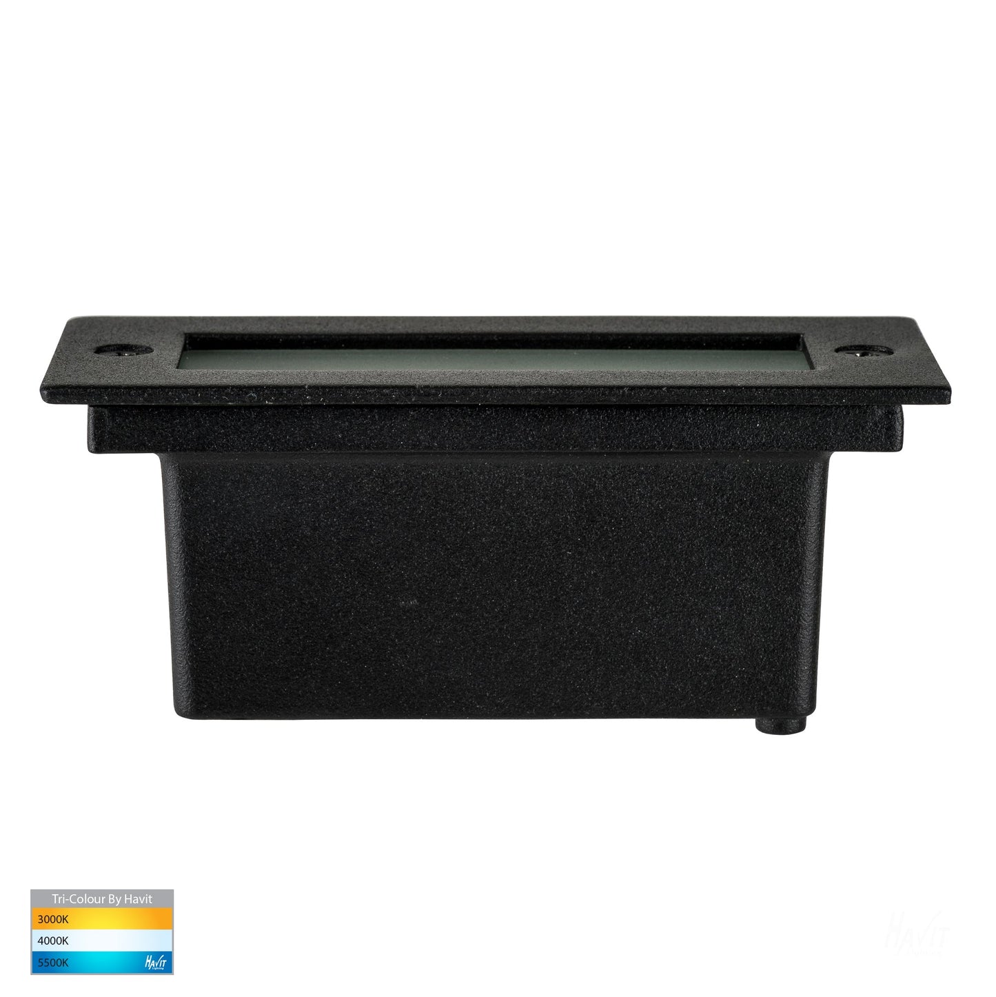 Recessed Brick Light With Plain Black Face HV3007t-Blk-12v