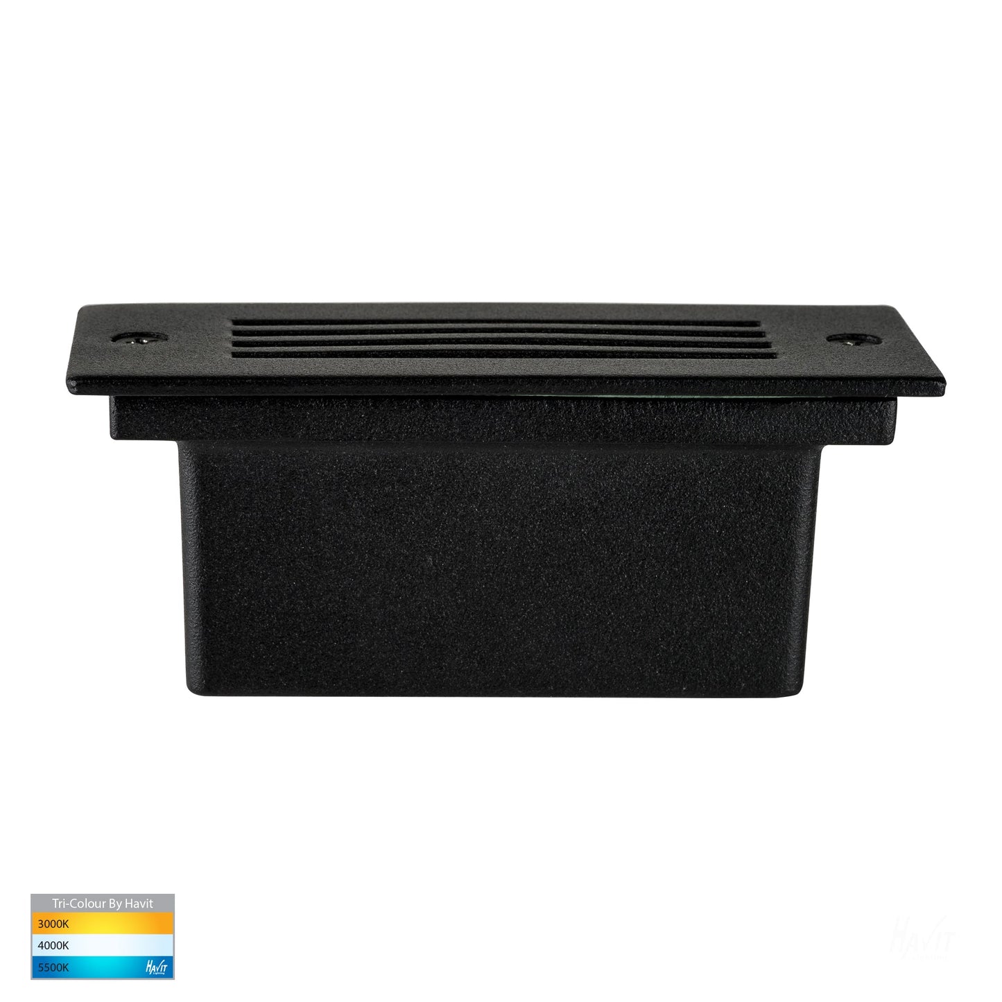 Recessed Brick Light With Black Grill Cover HV3006t-Blk-12v