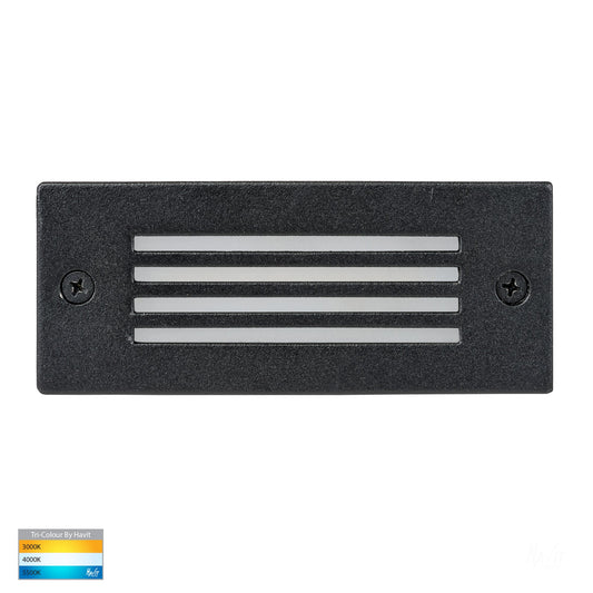 Recessed Brick Light With Black Grill Cover HV3006t-Blk-12v