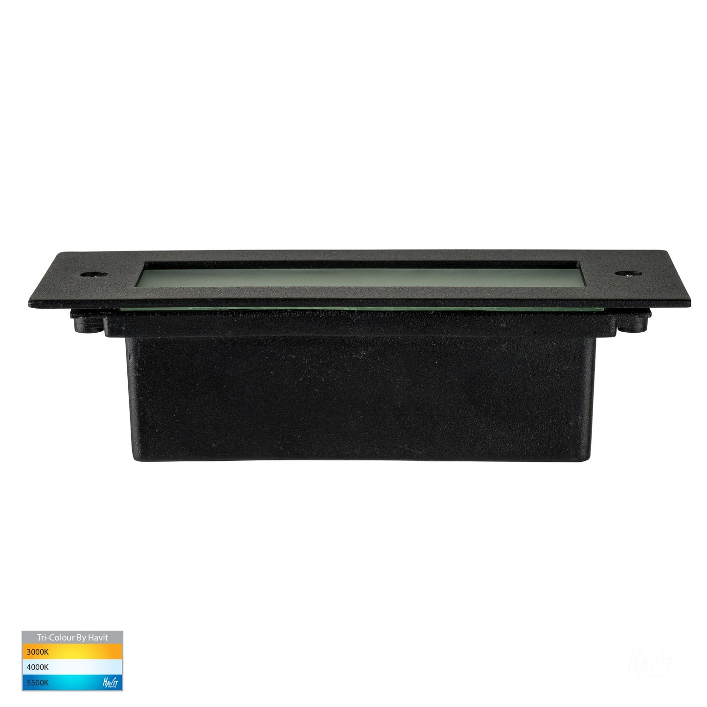 Recessed Brick Light With Plain Black Face HV3005t-Blk-12v