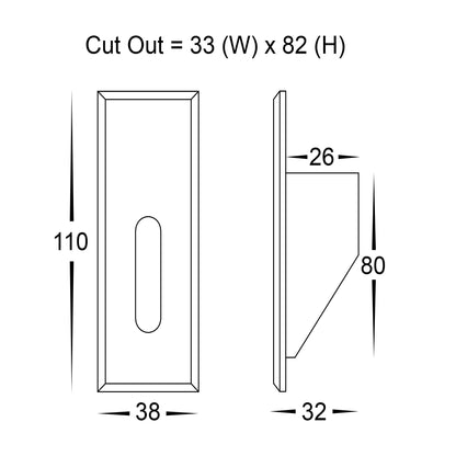 Recessed Small Rectangle Black Step Light