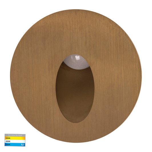 Recessed Round Step Light Solid Brass