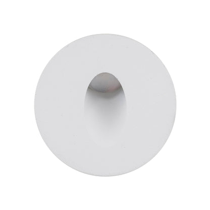 Mini Recessed Round Step Light White Aluminium