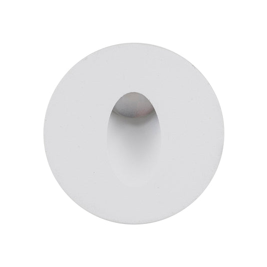 Mini Recessed Round Step Light White Aluminium 