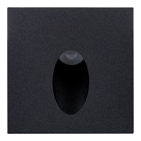 Recessed Square Step Light Black Aluminium 