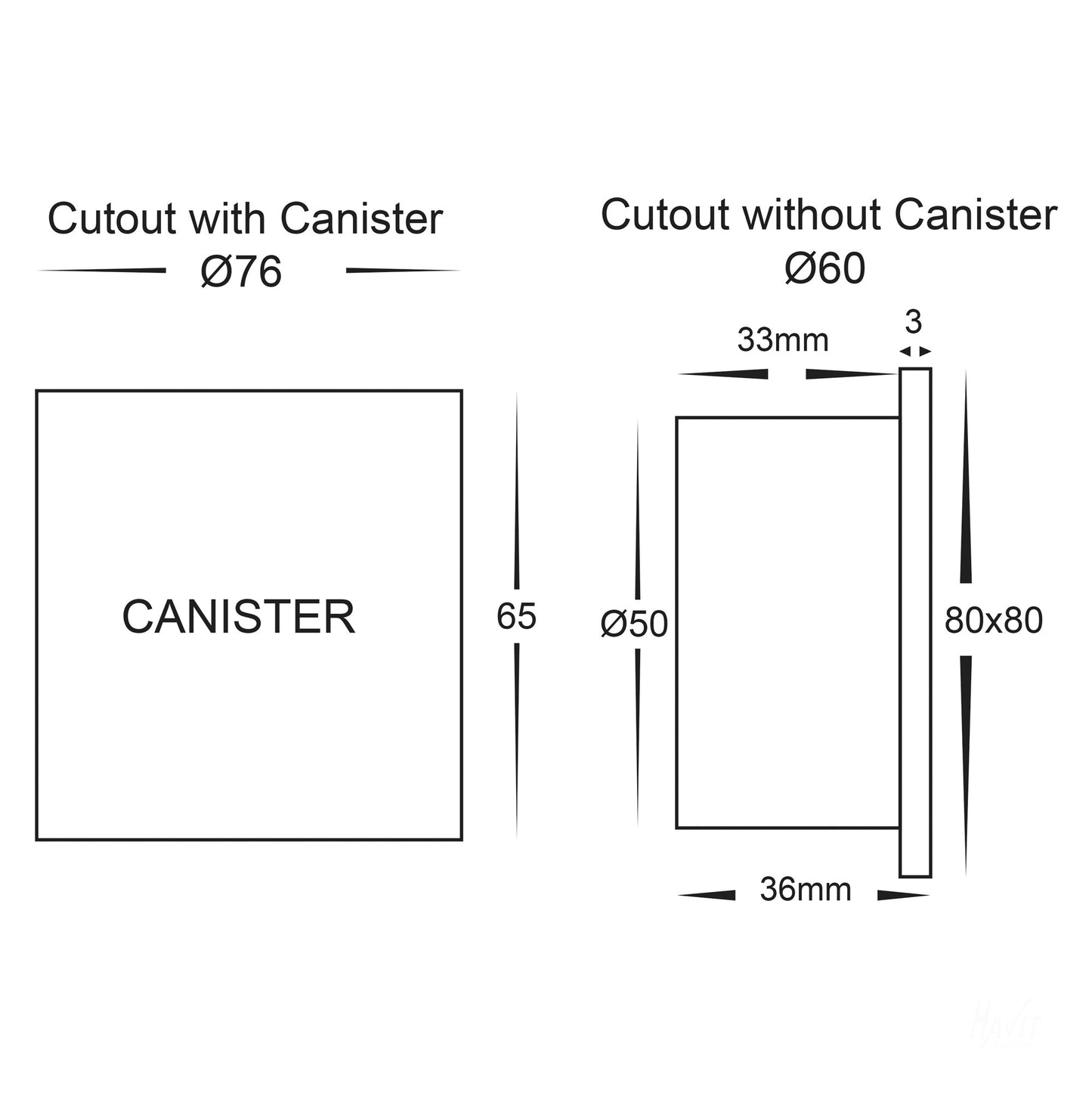 Recessed Square Step Light Black Aluminium 