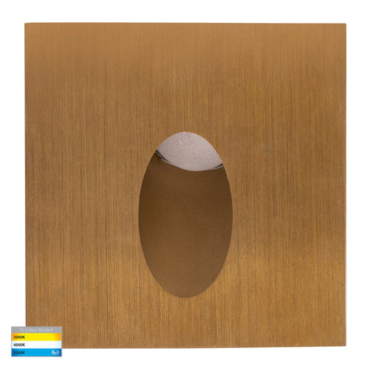 Recessed Square Step Light Solid Brass