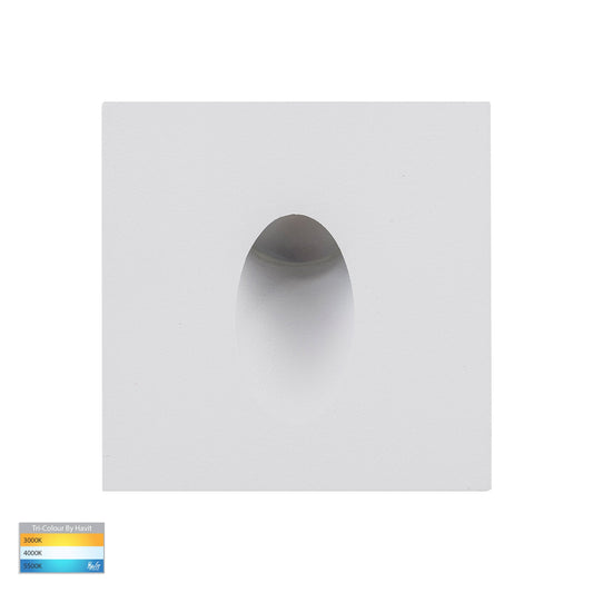 Mini Recessed Square Step Light Aluminium White