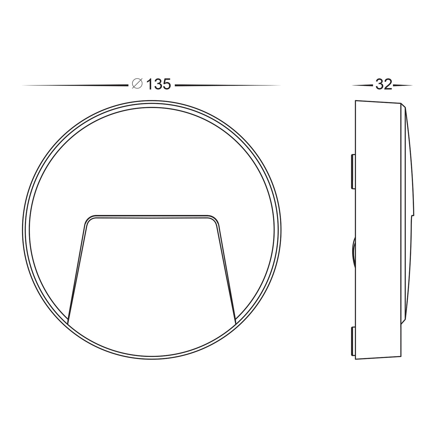 Round Black Surface Mounted Pc Step Light 