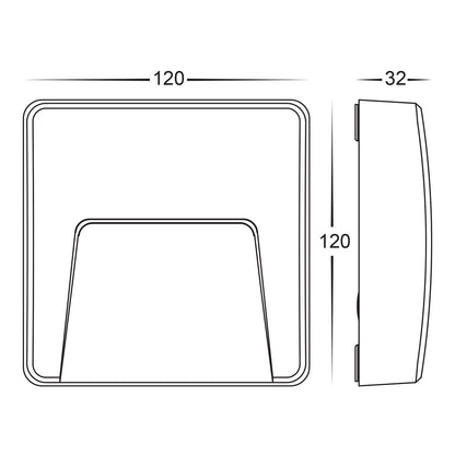 Square Black Surface Mounted Pc Step Light