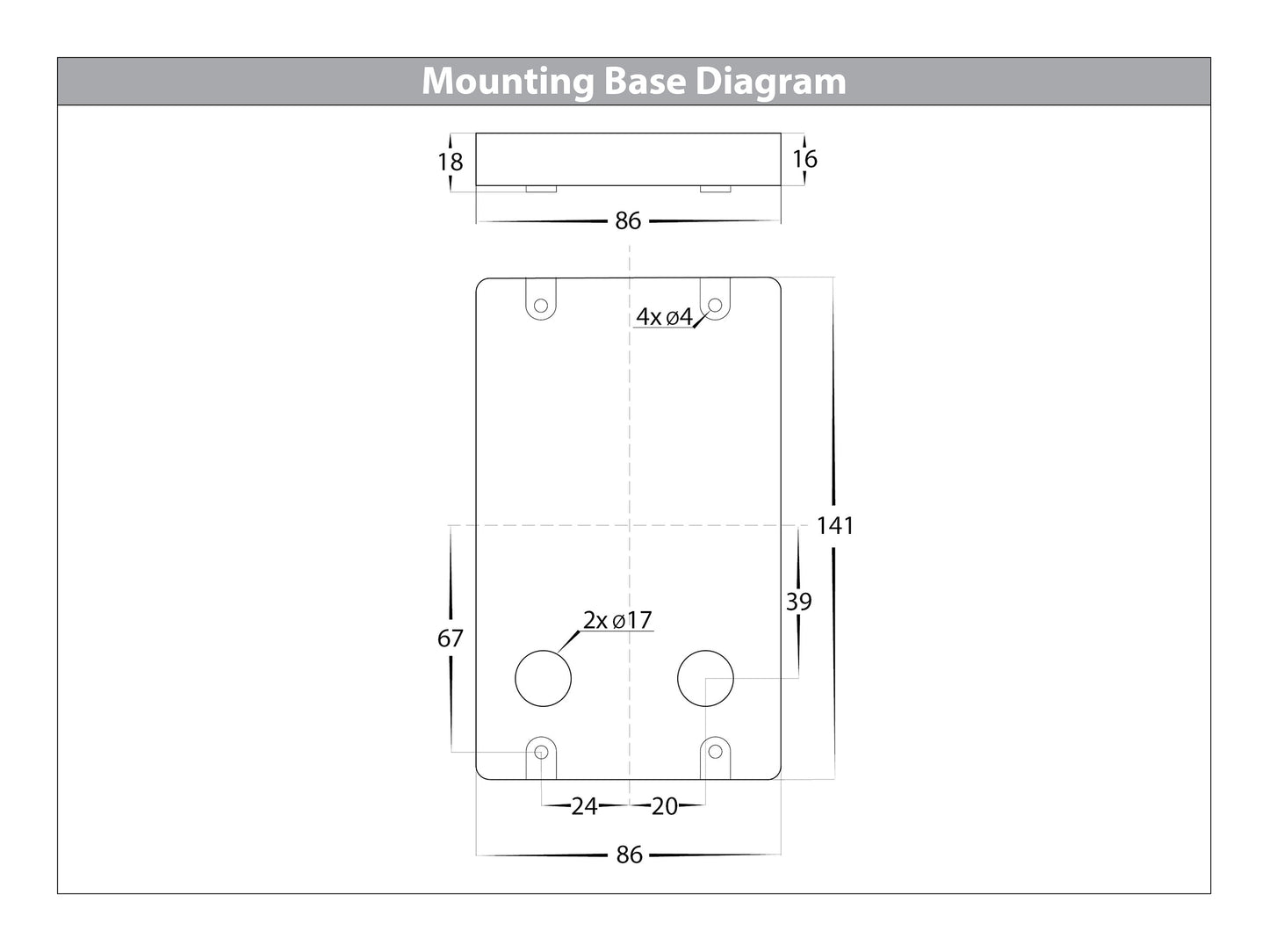 Rectangular Black Surface Mounted Pc Step Light  HV3223t-Blk