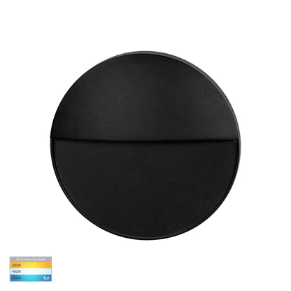 Round Surface Mounted Step Light Black HV3268t-Blk-12v-Rnd