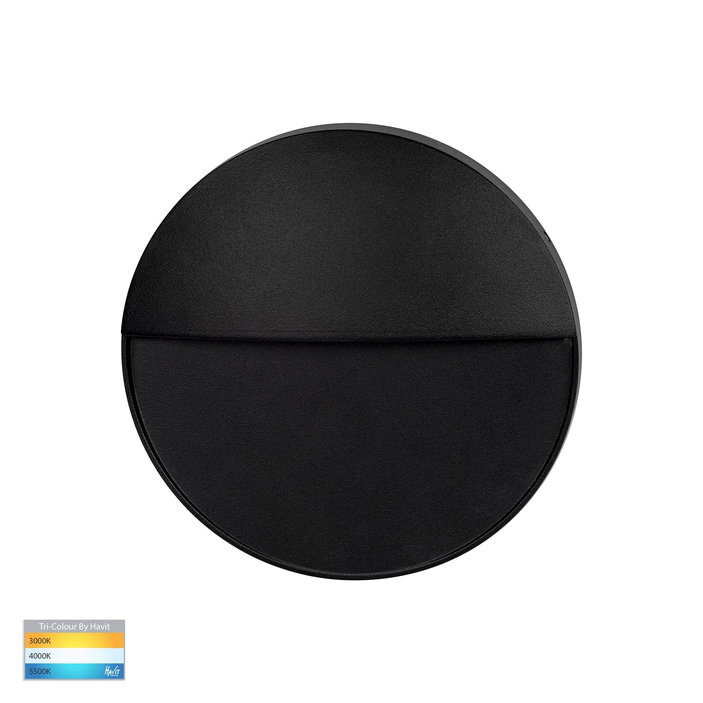 Round Surface Mounted Step Light Black  HV3268t-Blk-12v-Rnd