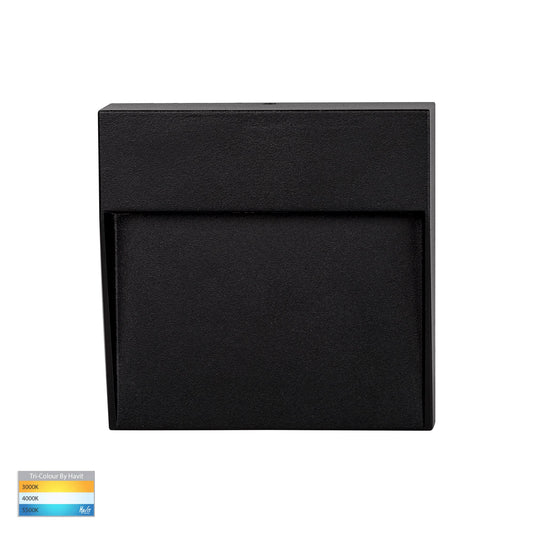 Square Surface Mounted Step Light Black  HV3268t-Blk-12v-Sq