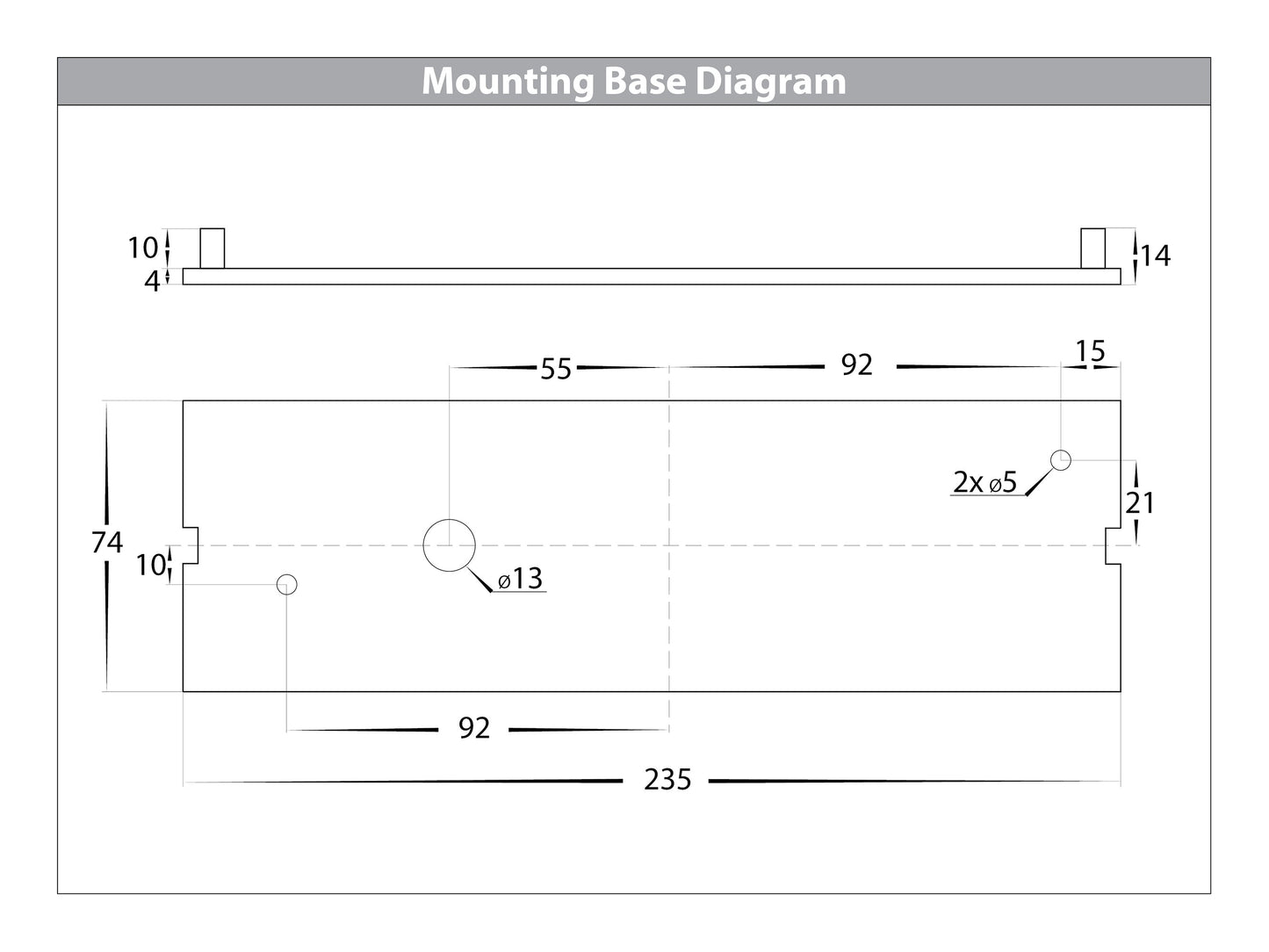 Rectangular Surface Mounted Step Light Black 