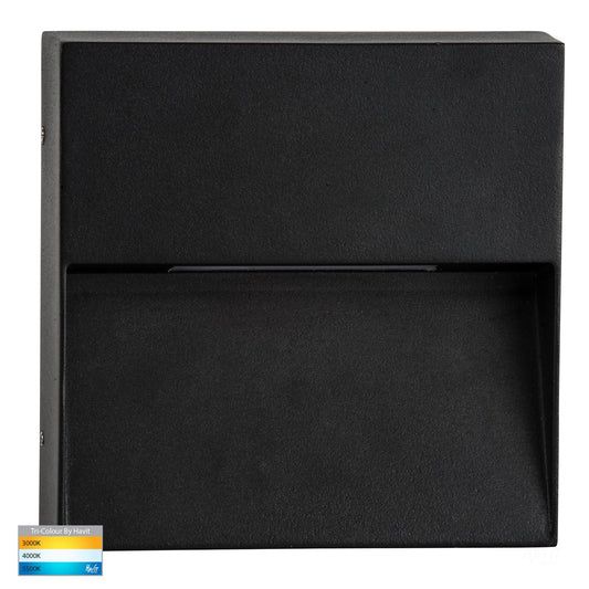 Square Surface Mounted Step Light Black