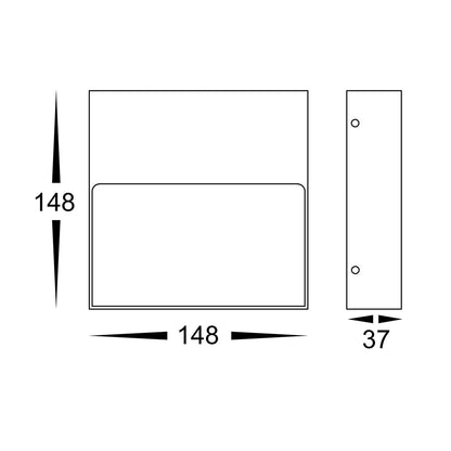 Square Surface Mounted Step Light Black