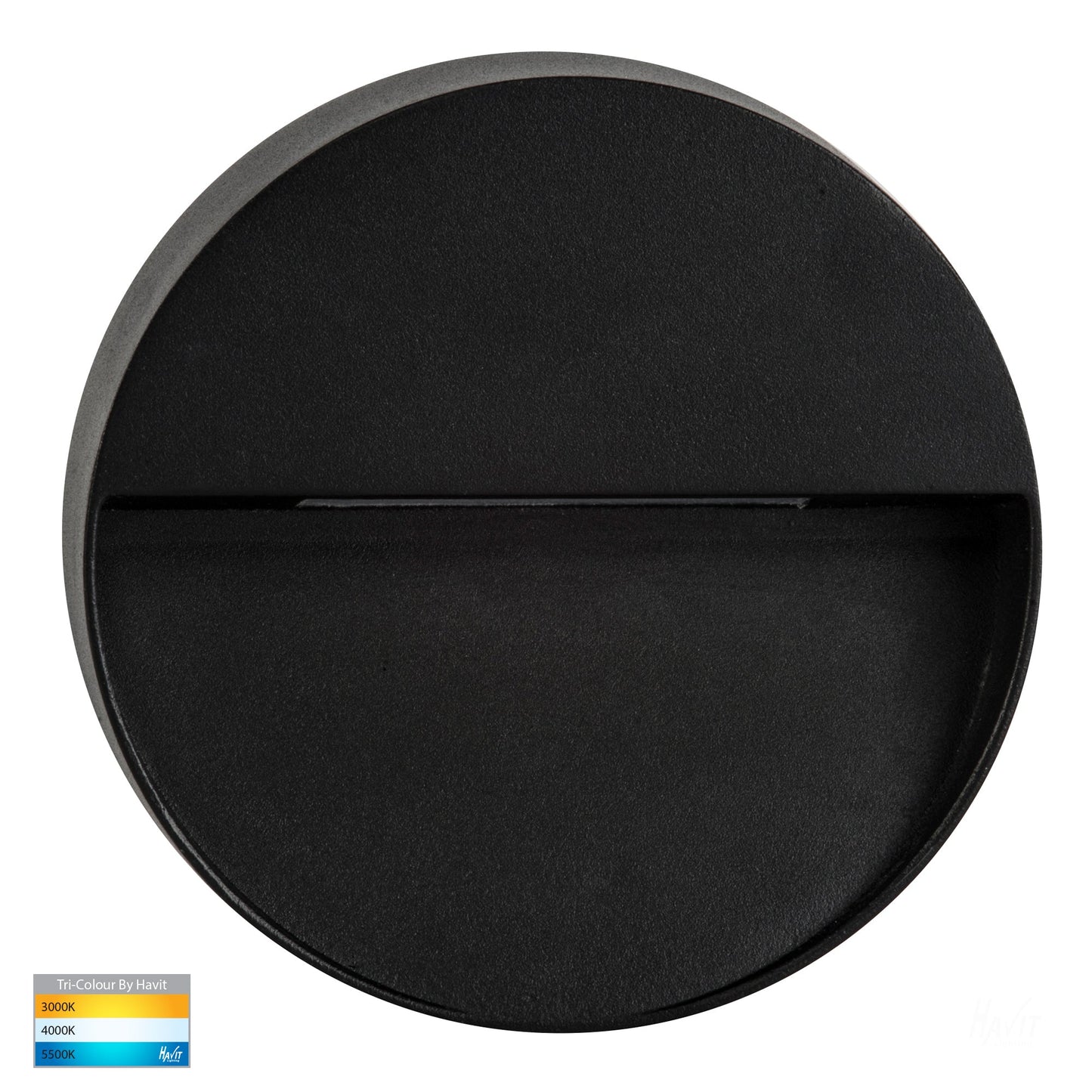 Round Surface Mounted Step Light Black