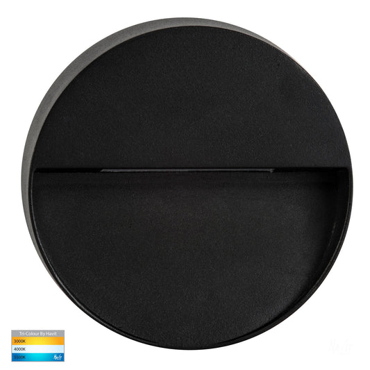 Round Surface Mounted Step Light Black