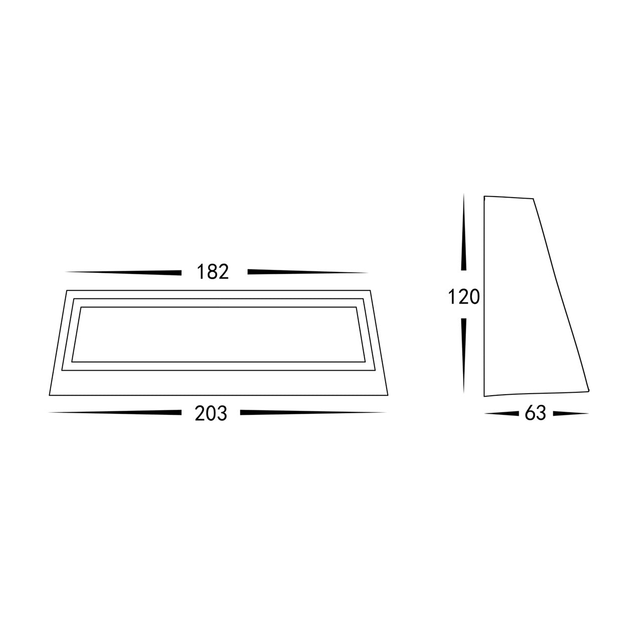 Rectangular Surface Mounted Step Light - White