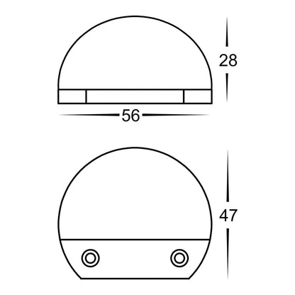 Surface Mounted Eyelid Step Light 316 Stainless Steel