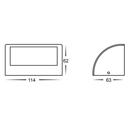 Surface Mounted Step Light Graphite Coloured HV3283t-Gph