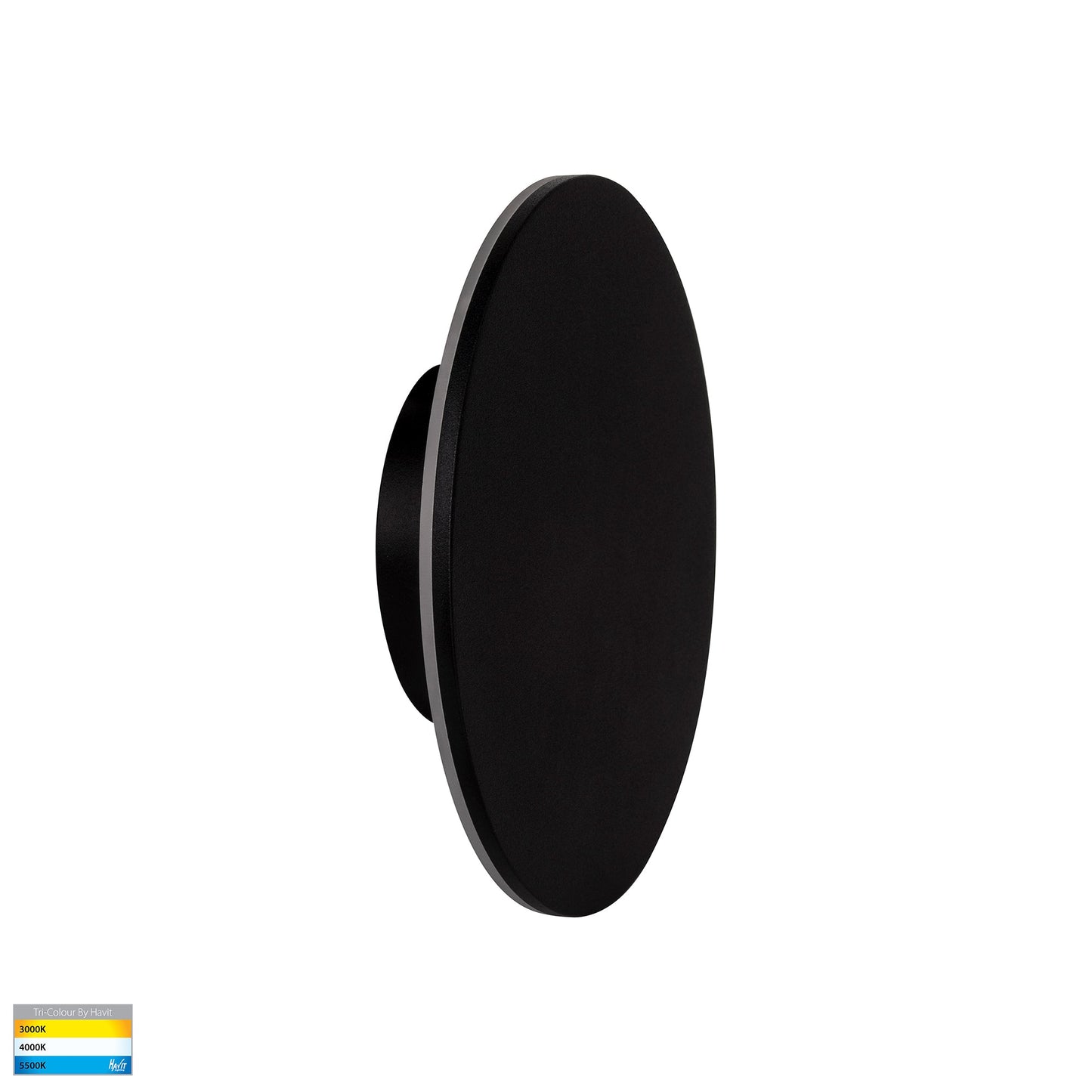 Black 150mm Surface Mounted Round Disc Wall Light 