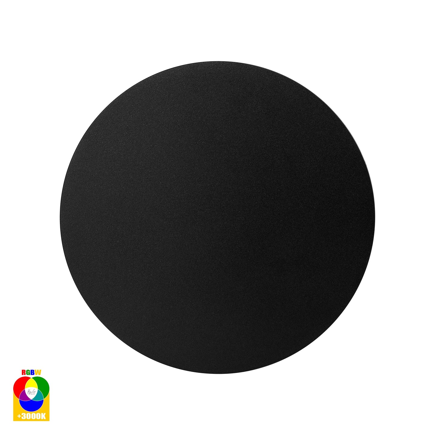Black 200mm Surface Mounted Round Disc Wall Light 
