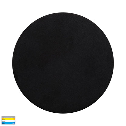Black 200mm Surface Mounted Round Disc Wall Light