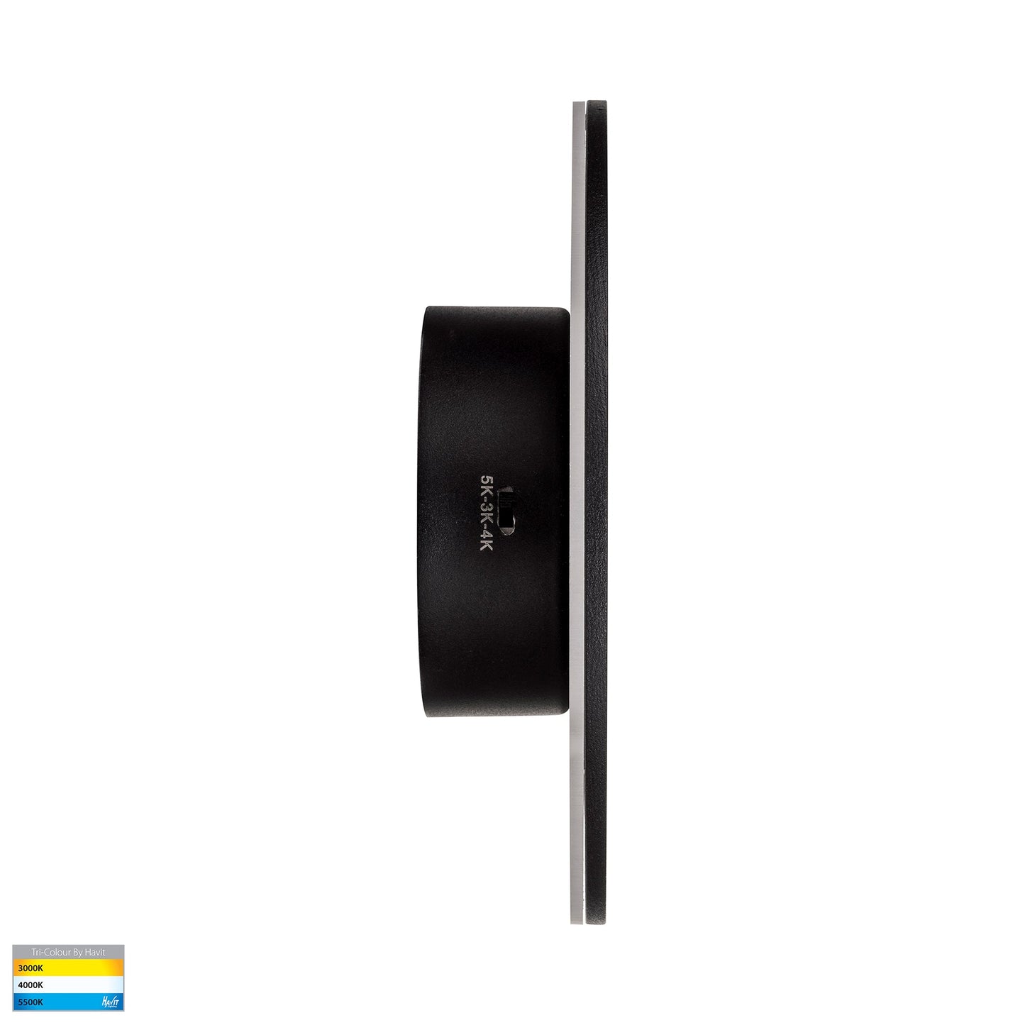 Black 200mm Surface Mounted Round Disc Wall Light