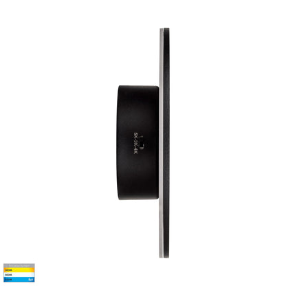 Black 200mm Surface Mounted Round Disc Wall Light